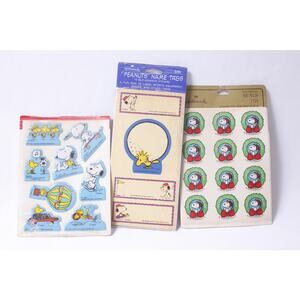 Peanuts Snoopy Sticker Lot Golf Name Tags Christmas Wreath Summer ~260302-WH 841